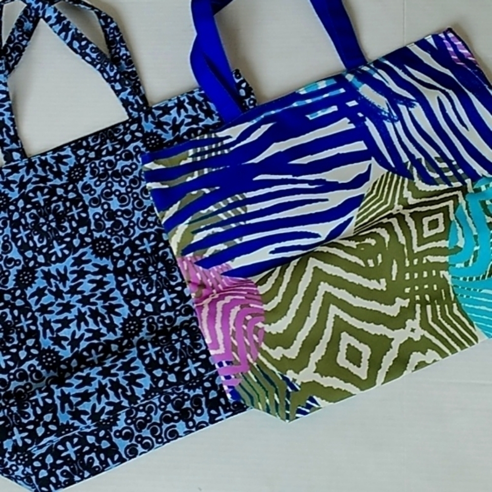 Set of Two Canvas Totes, both lined - Picture 1 of 8